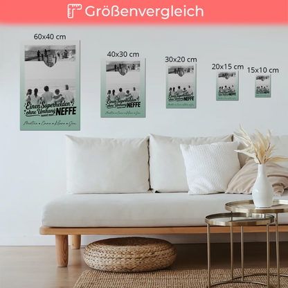 Personalisierbares Fotoboard Poster Magnetisch mit 3 Fotos und Herz Foto Bruder ist mein Held Schwarz-Weiß
