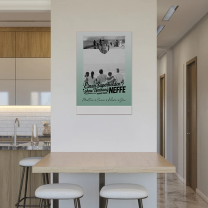 Personalisierbares Fotoboard Poster Magnetisch mit 3 Fotos und Herz Foto Bruder ist mein Held Schwarz-Weiß