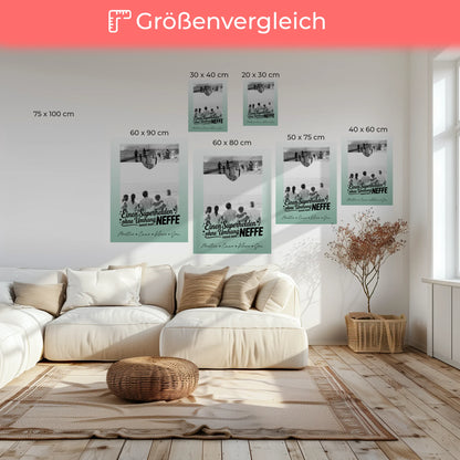 Personalisiertes Leinwand Bild mit 3 Fotos und Herz Foto Bruder ist mein Held Schwarz-Weiß 6