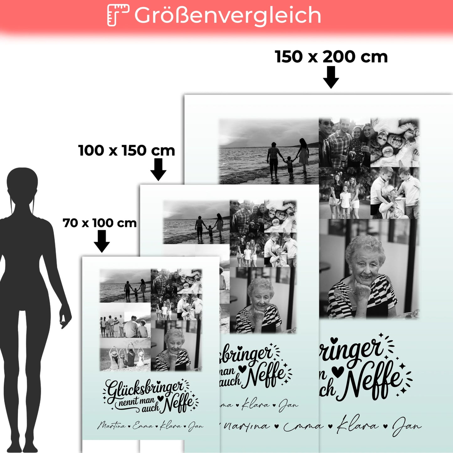 Personalisierte Kuscheldecke Mit Namen 9 Fotos Glücksbringer Bruder Schwarz-Weiß 5