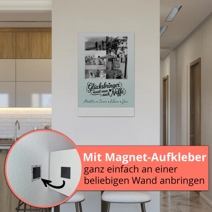 Personalisierbares Fotoboard Poster Magnetisch mit 9 Fotos Glücksbringer Bruder Schwarz-Weiß 5