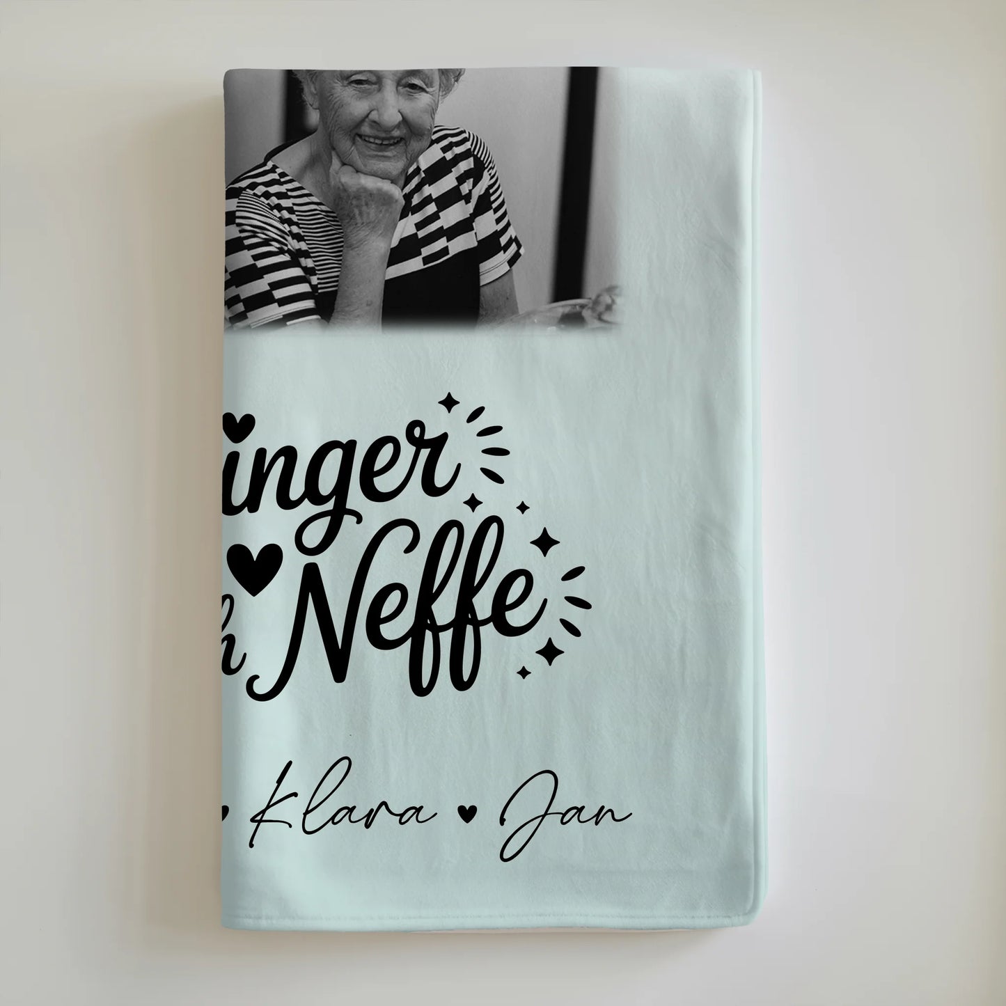 Personalisierte Kuscheldecke Mit Namen 9 Fotos Glücksbringer Bruder Schwarz-Weiß 6