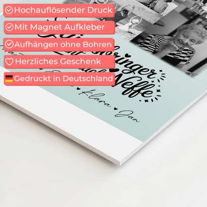 Personalisierbares Fotoboard Poster Magnetisch mit 9 Fotos Glücksbringer Bruder Schwarz-Weiß 4