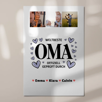 Oma Plakat Weltbeste Oma Offiziell Geprüft Durch Oma Fotocollage Geschenk 1