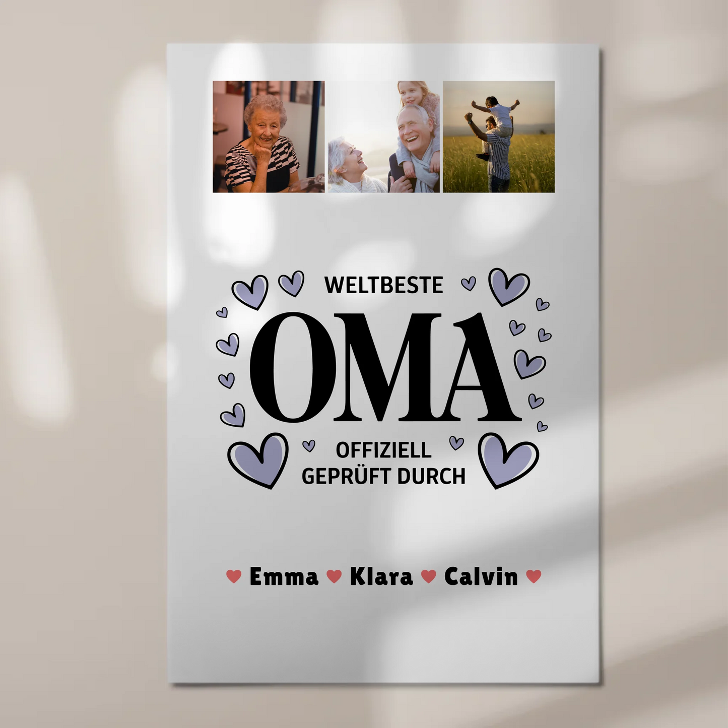 Oma Plakat Oma Fotocollage Weltbeste Oma Offiziell Geprüft Durch personalisiert