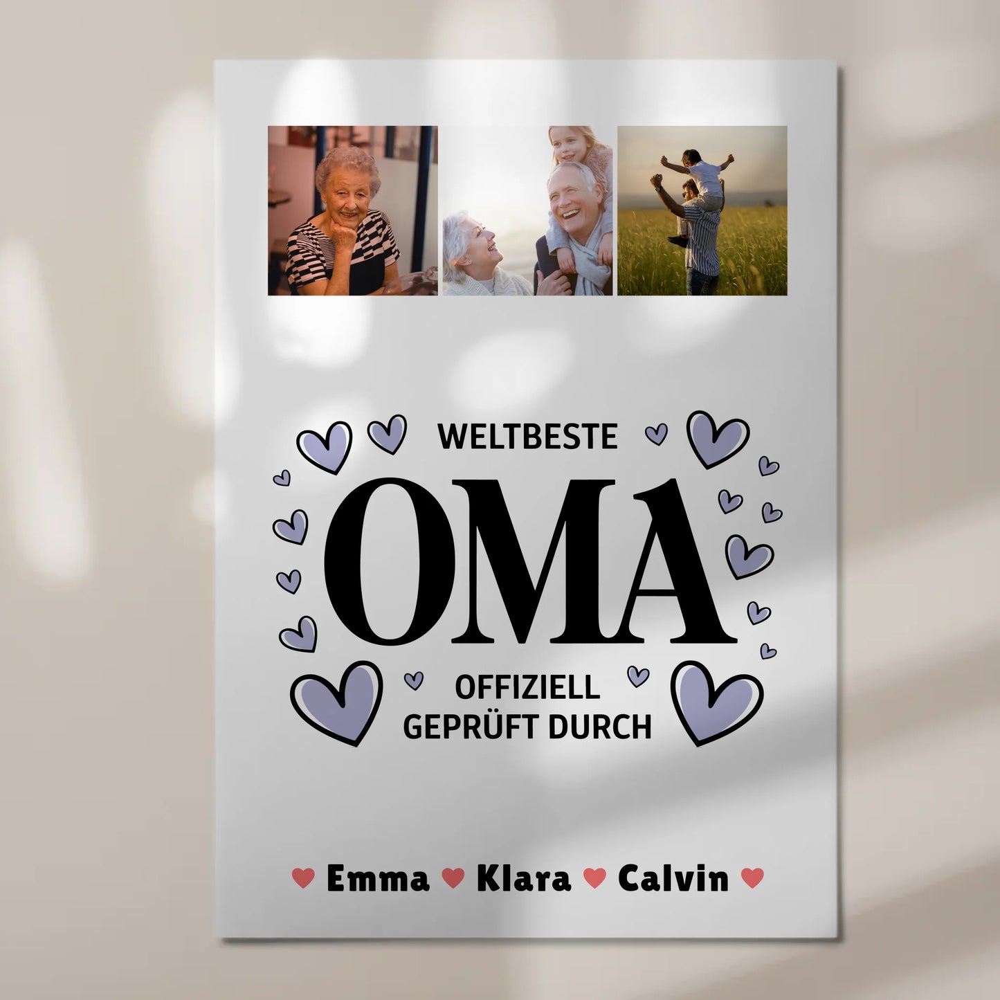Oma Plakat Oma Fotocollage Weltbeste Oma Offiziell Geprüft Durch personalisiert