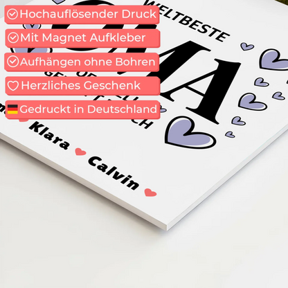 Oma Plakat Oma Fotocollage Weltbeste Oma Offiziell Geprüft Durch personalisiert