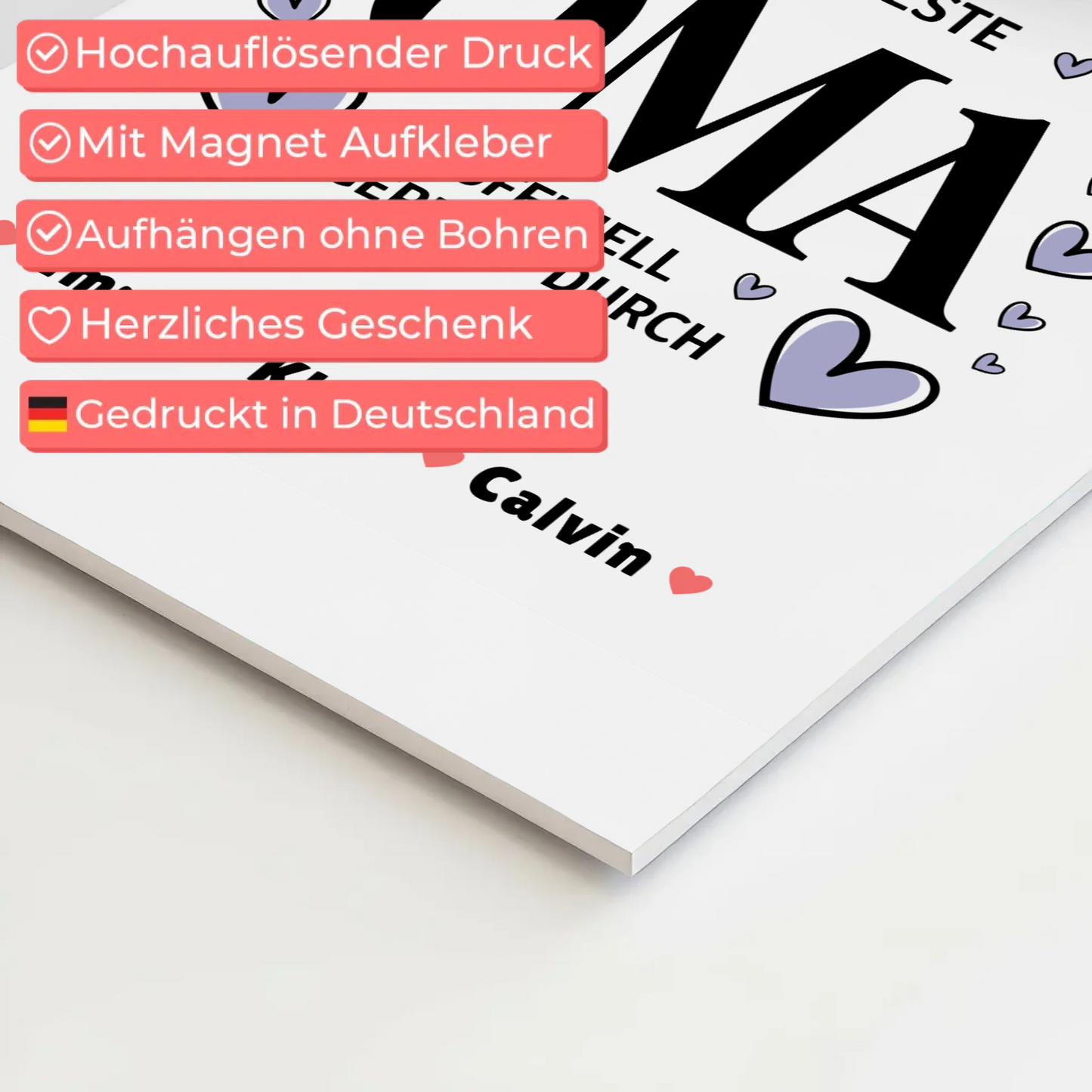 Oma Plakat Oma Fotocollage Weltbeste Oma Offiziell Geprüft Durch personalisiert