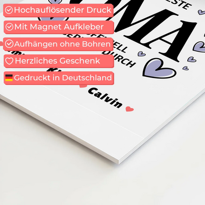 Oma Plakat Oma Fotocollage Weltbeste Oma Offiziell Geprüft Durch personalisiert