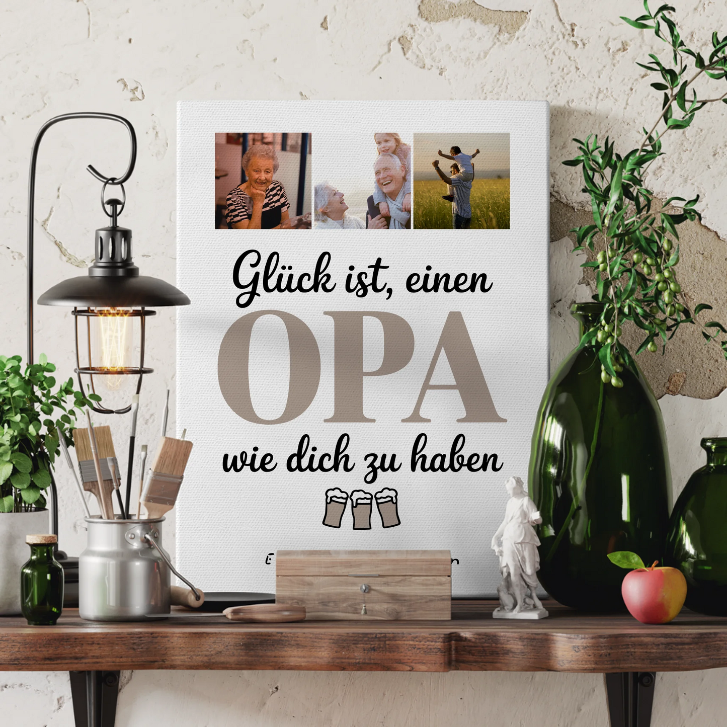 Leinwand Personalisiert Opa Fotocollage Glück Ist einen Opa Wie Dich Zu Haben 3
