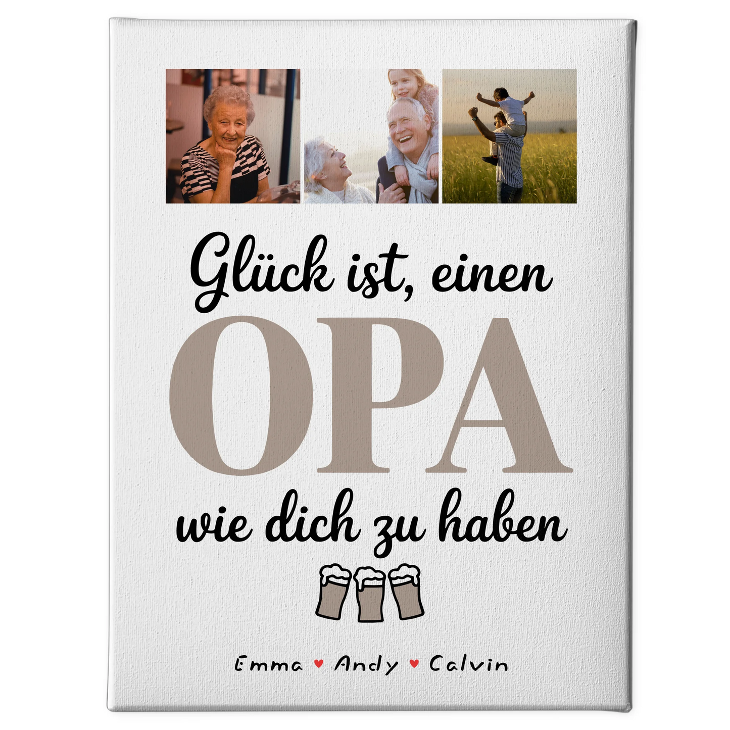 Leinwand Personalisiert Opa Fotocollage Glück Ist einen Opa Wie Dich Zu Haben 1