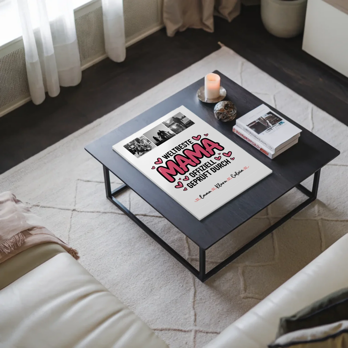 Mama Plakat mit Fotocollage für Mama Weltbeste Mama Offiziell Geprüft Durch 3