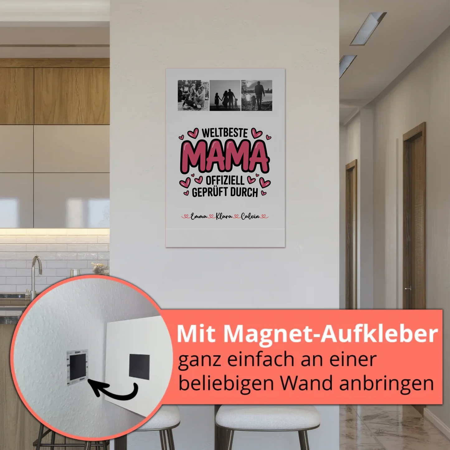 Mama Plakat Fotocollage für Mama Weltbeste Mama Offiziell Geprüft Durch