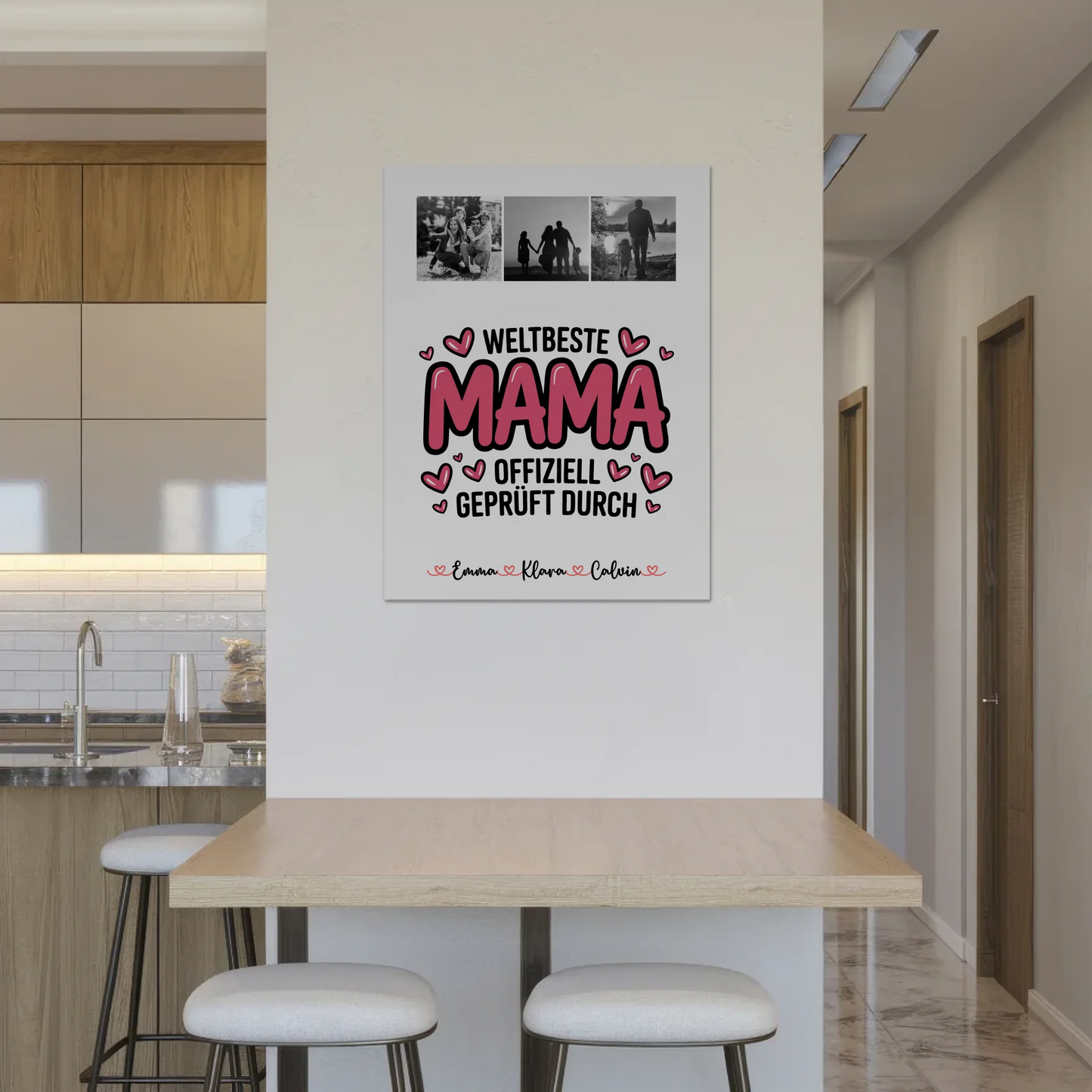 Mama Plakat Fotocollage für Mama Weltbeste Mama Offiziell Geprüft Durch