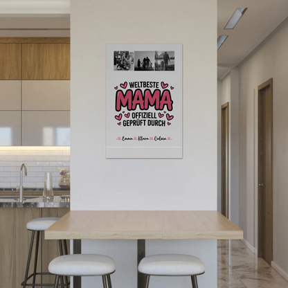 Mama Plakat Fotocollage für Mama Weltbeste Mama Offiziell Geprüft Durch