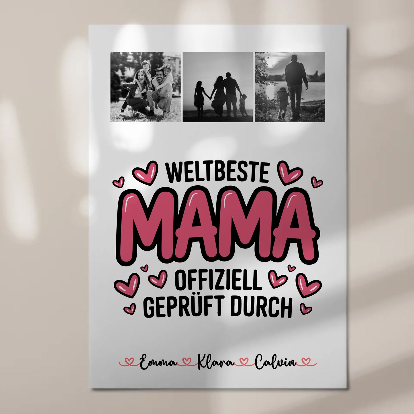 Mama Plakat mit Fotocollage für Mama Weltbeste Mama Offiziell Geprüft Durch 7