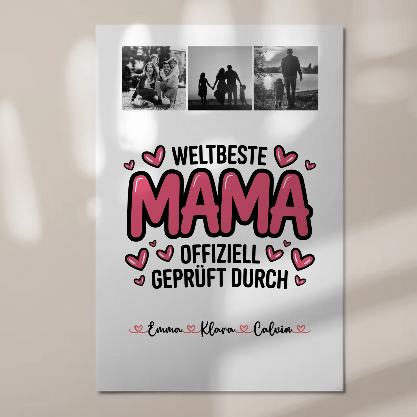 Mama Plakat Fotocollage für Mama Weltbeste Mama Offiziell Geprüft Durch