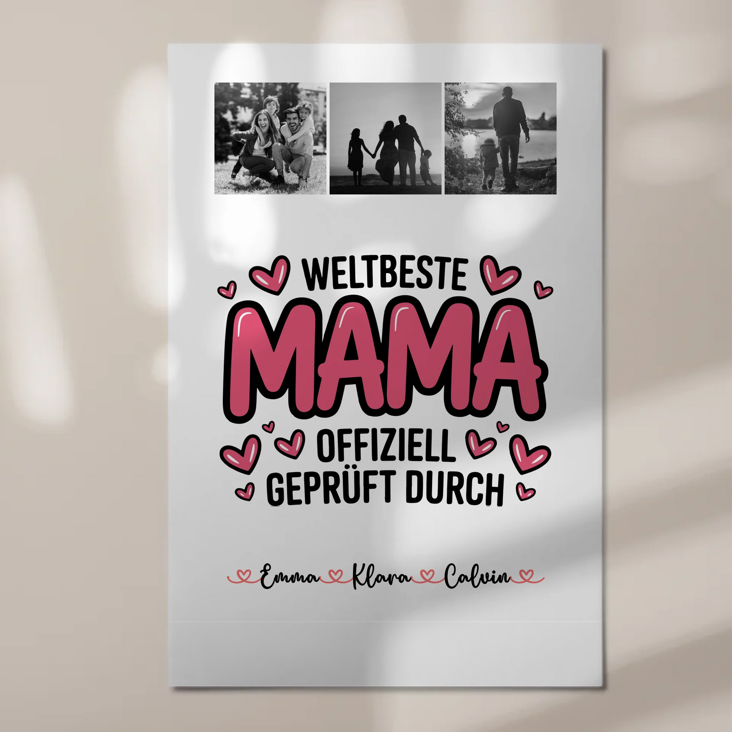 Mama Plakat Fotocollage für Mama Weltbeste Mama Offiziell Geprüft Durch