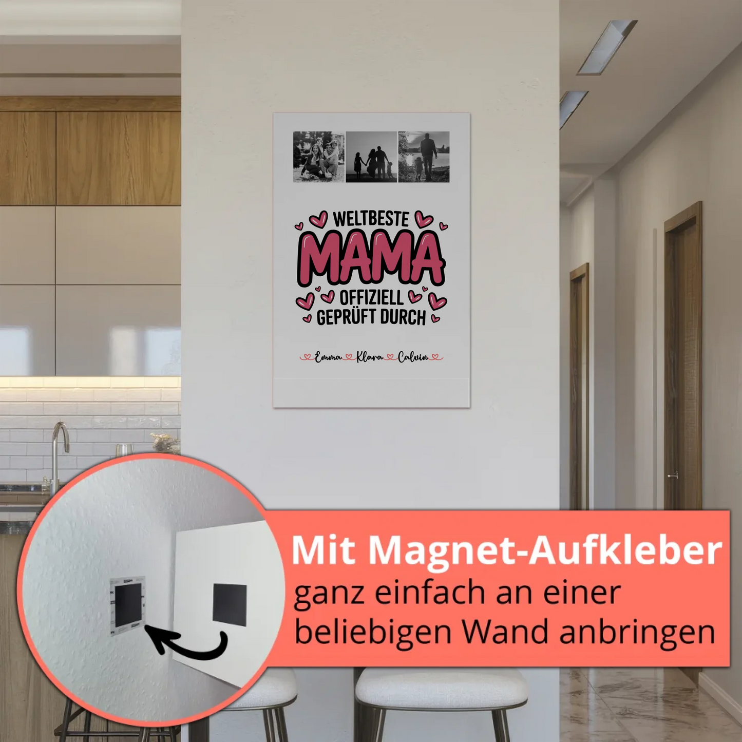 Mama Plakat Fotocollage für Mama Weltbeste Mama Offiziell Geprüft Durch