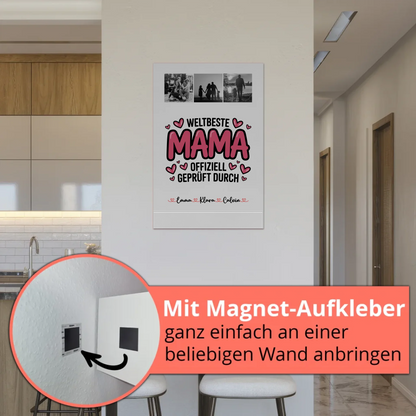 Mama Plakat Fotocollage für Mama Weltbeste Mama Offiziell Geprüft Durch