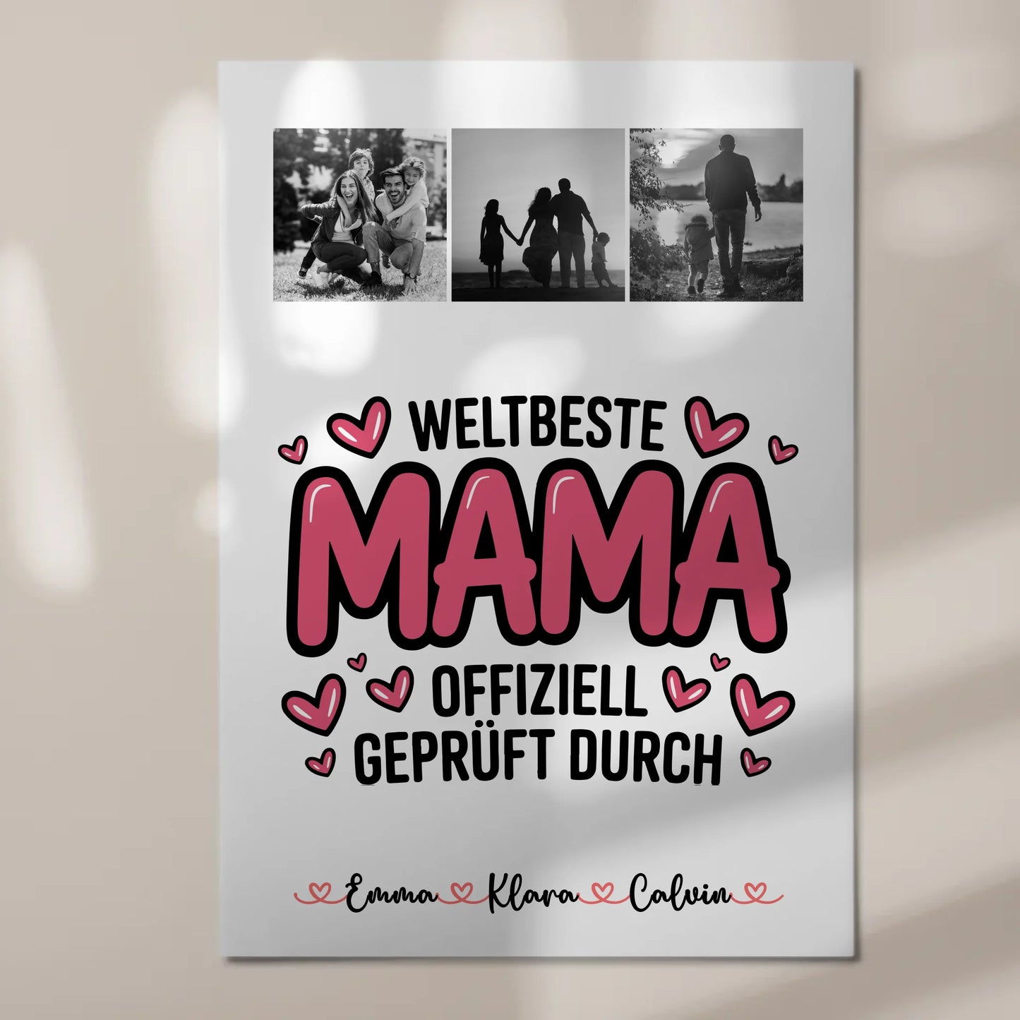 Mama Plakat Fotocollage für Mama Weltbeste Mama Offiziell Geprüft Durch