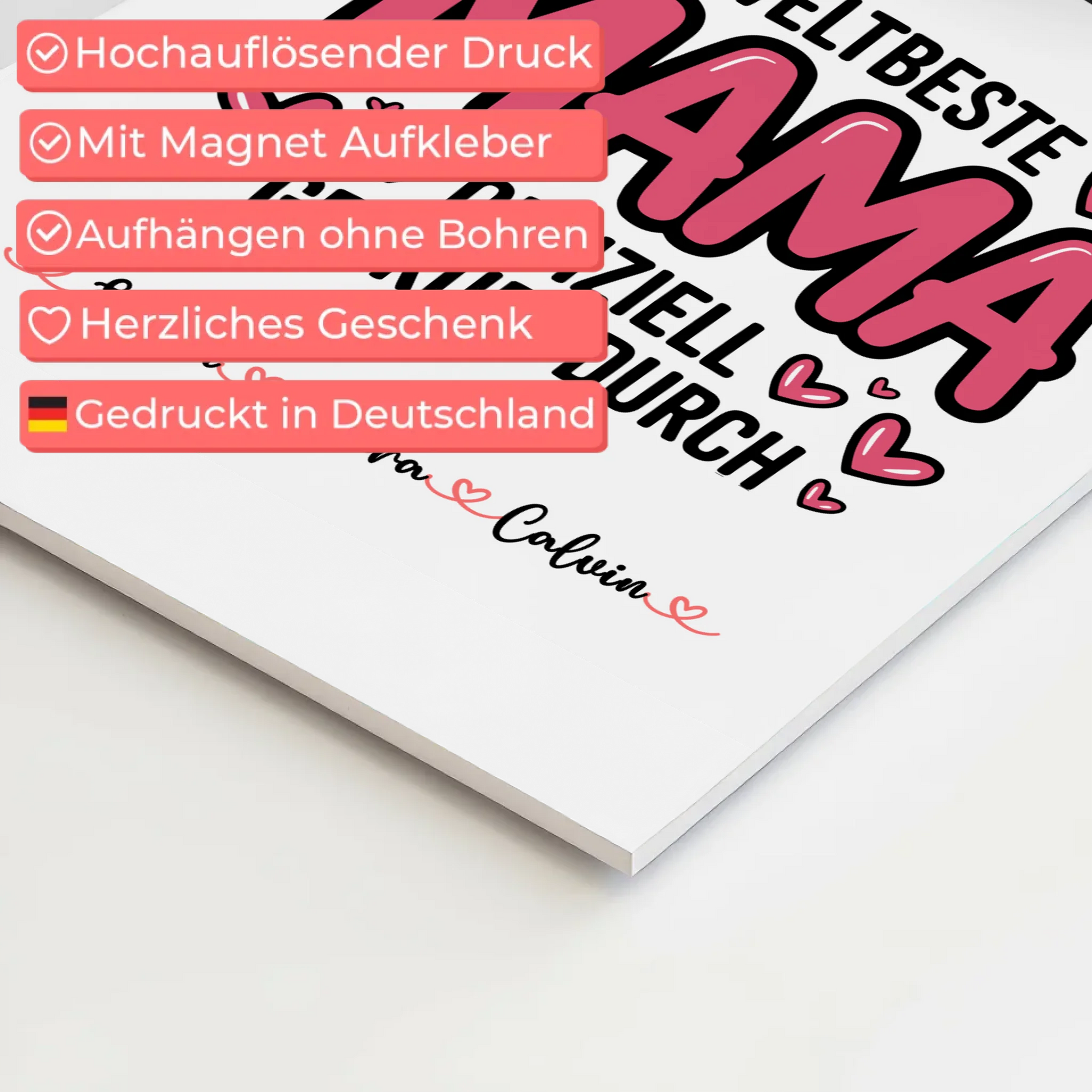 Mama Plakat mit Fotocollage für Mama Weltbeste Mama Offiziell Geprüft Durch 4