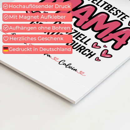 Mama Plakat mit Fotocollage für Mama Weltbeste Mama Offiziell Geprüft Durch 4