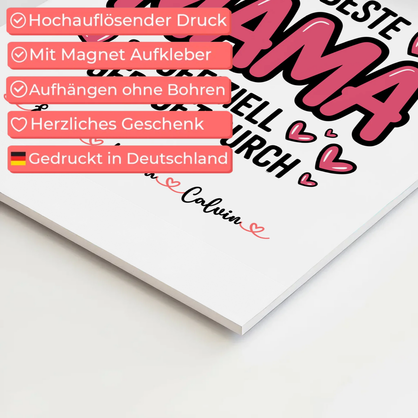 Mama Plakat Fotocollage für Mama Weltbeste Mama Offiziell Geprüft Durch