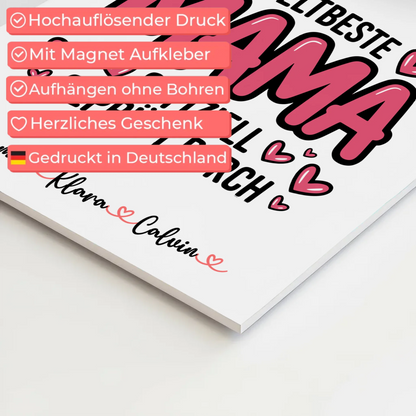 Mama Plakat mit Fotocollage für Mama Weltbeste Mama Offiziell Geprüft Durch 10