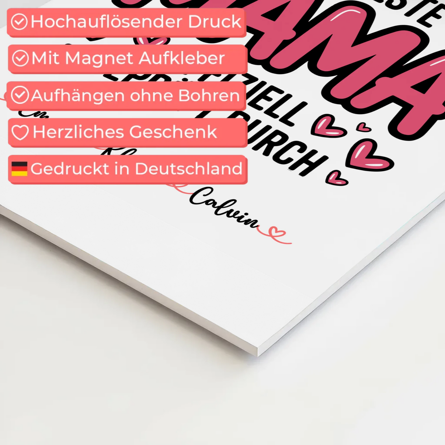 Mama Plakat Fotocollage für Mama Weltbeste Mama Offiziell Geprüft Durch