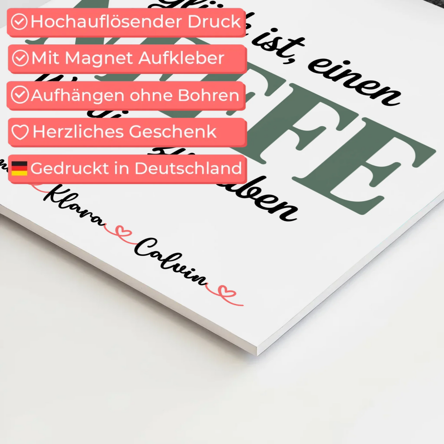 Magnetposter Fotoboard Geschenk - Fotocollage Neffe: Glück ist, einen Neffen wie dich zu haben