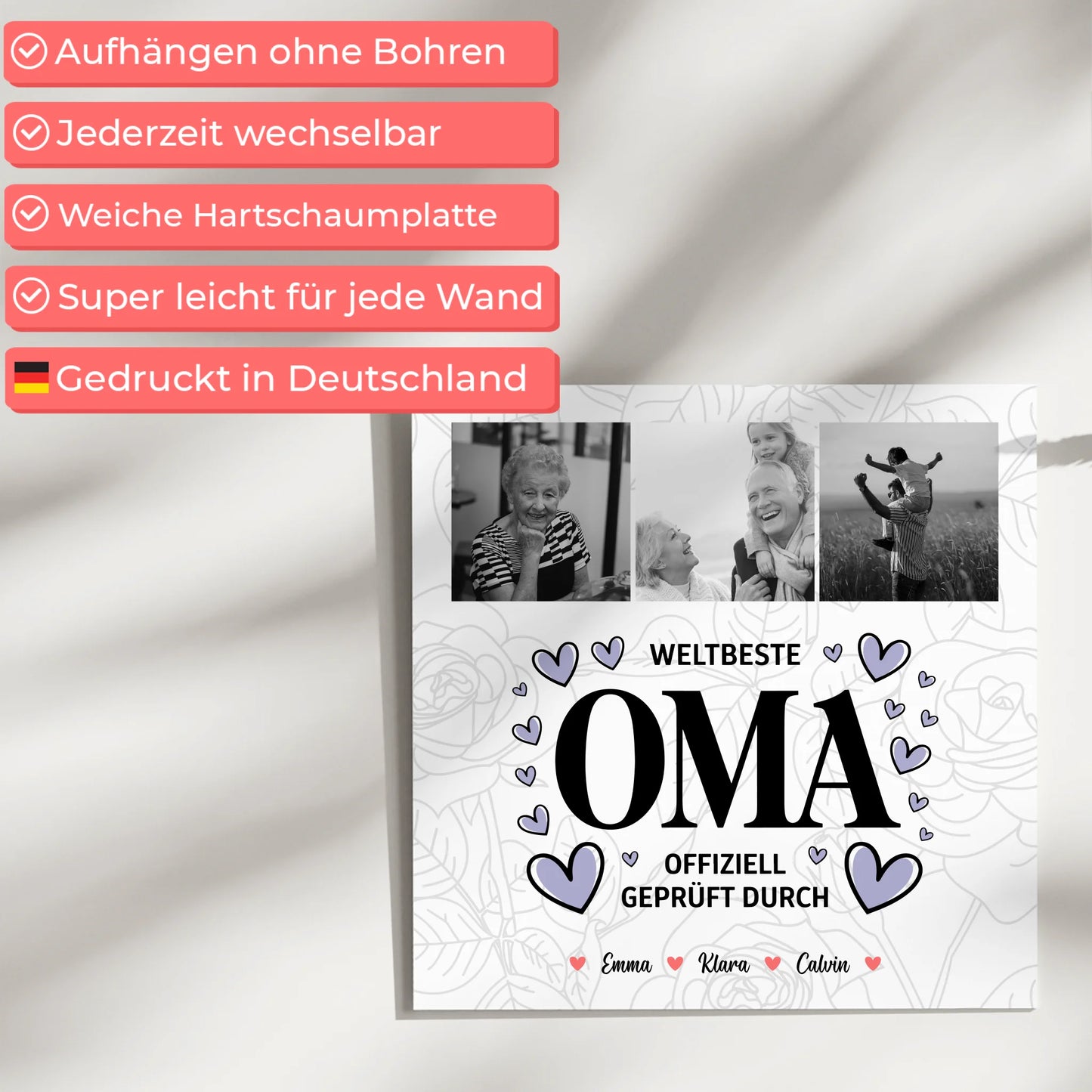 Wandbild Oma Fotocollage Weltbeste Oma Offiziell Geprüft Durch Geschenk 5