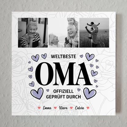 Wandbild Oma Fotocollage Weltbeste Oma Offiziell Geprüft Durch Geschenk 1