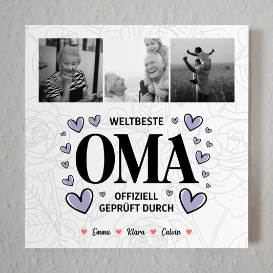 Wandbild Oma Fotocollage Weltbeste Oma Offiziell Geprüft Durch Geschenk 1