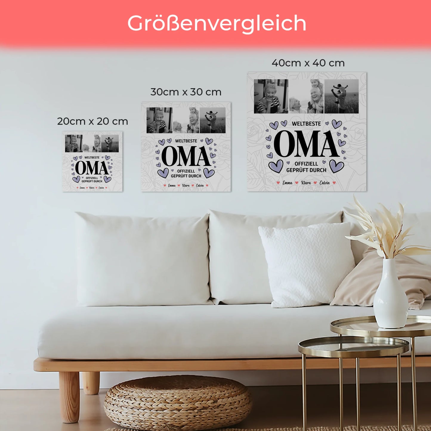 Wandbild Oma Oma Fotocollage Weltbeste Oma Offiziell Geprüft Durch