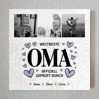 Wandbild Oma Fotocollage Weltbeste Oma Offiziell Geprüft Durch Geschenk 7