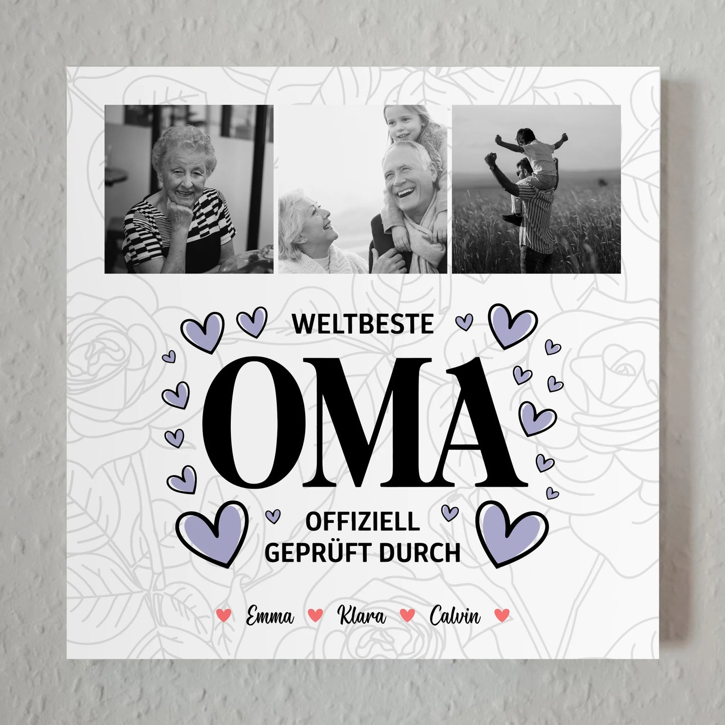 Wandbild Oma Oma Fotocollage Weltbeste Oma Offiziell Geprüft Durch