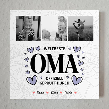 Wandbild Oma Oma Fotocollage Weltbeste Oma Offiziell Geprüft Durch