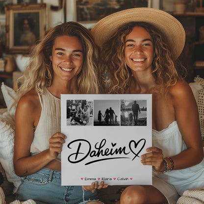 Wandbild Familie Personalisiert Fotocollage Familie Daheim Geschenk Poster Leinwand Tasse