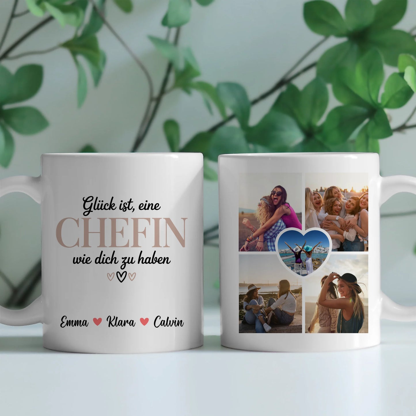 Tasse Mit Name personalisiert Chefin Geschenk Fotocollage Büro Kaffeetasse individuell 2
