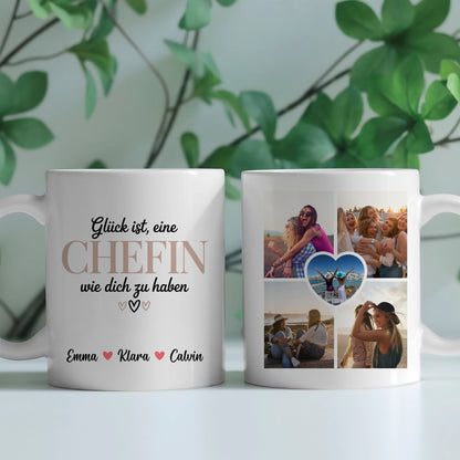 Tasse Mit Name personalisiert Chefin Geschenk Fotocollage Büro Kaffeetasse individuell 2