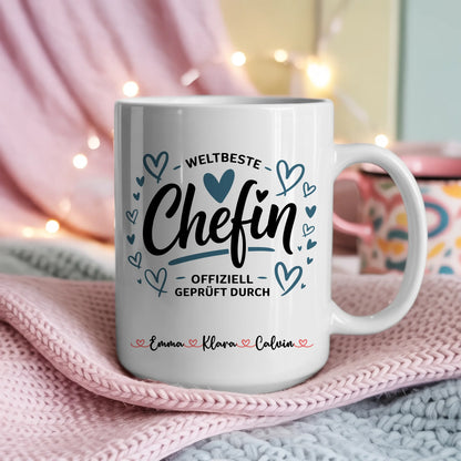 Personalisierte Tasse Mit Namen Geschenk für Chefin Büro Kaffeetasse 4
