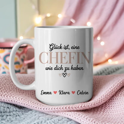 Tasse Mit Name personalisiert Chefin Geschenk Fotocollage Büro Kaffeetasse individuell 3