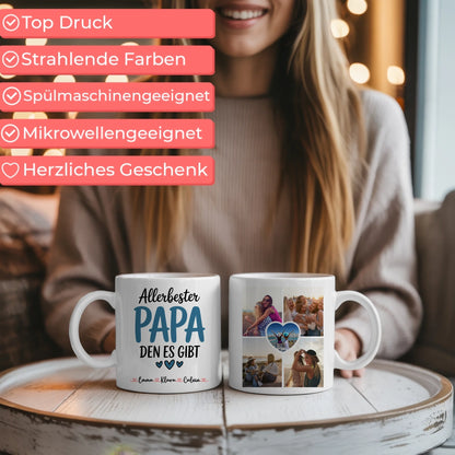 Tasse Vatertag Personalisiert mit Fotocollage Geschenk für Papa mit eigenem Bild 6
