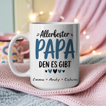 Tasse Papa personalisiert Geschenk für Papa mit Namen Fototasse Vatertag Geburtstag 3