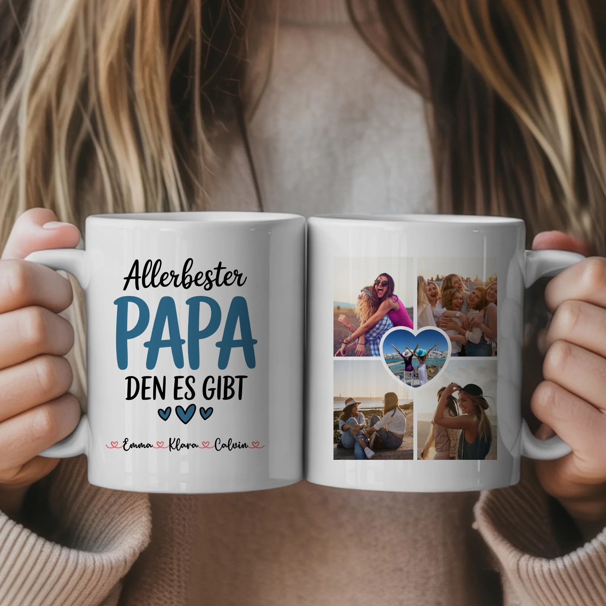 Tasse Vatertag Personalisiert mit Fotocollage Geschenk für Papa mit eigenem Bild 1