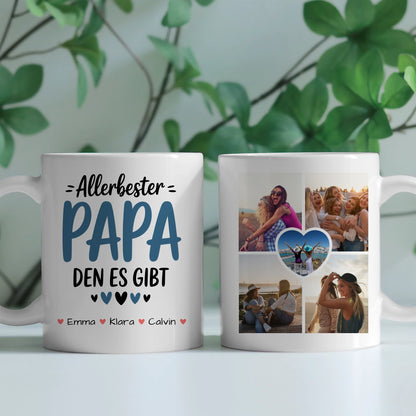 Vater Tochter Tasse Personalisiert mit Fotocollage Geschenk für Papa Individuell bedruckt 2
