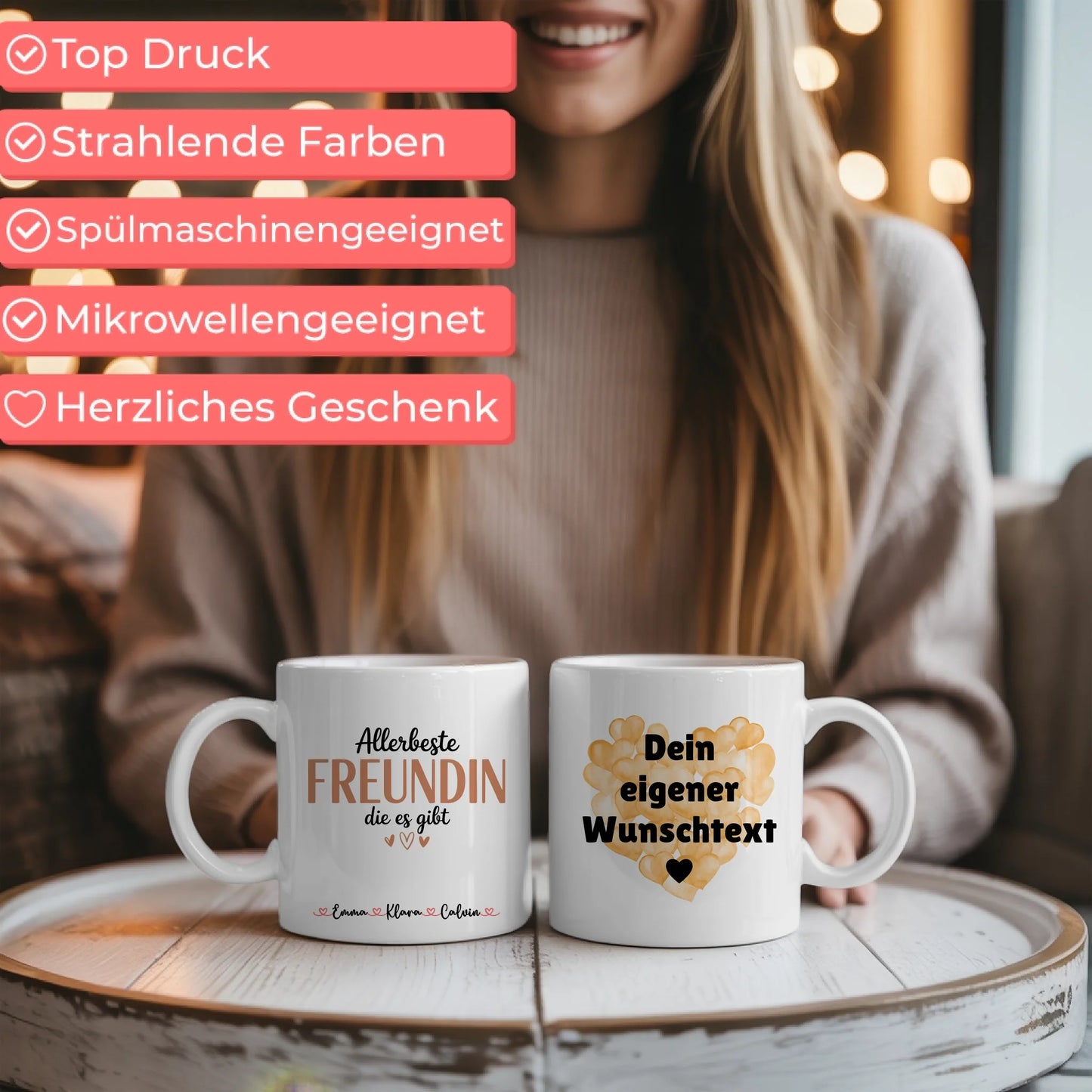 Beste Freundin Tasse Personalisiert Geschenk mit Wunschtext Freundschaft Tasse individuell 6