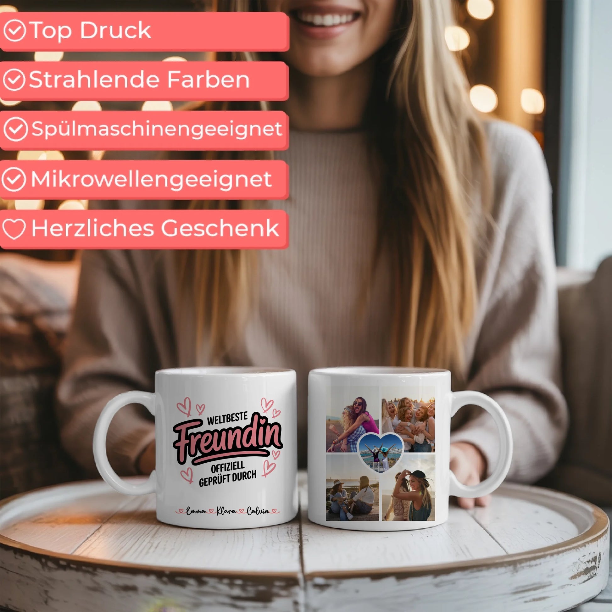 Tasse Freundschaft Personalisiert Fotocollage Geschenk Beste Freundin 6