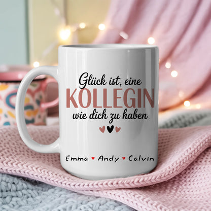Personalisierte Tassen Für Mitarbeiter Kollegin mit Wunschtext Geschenk Büro individuell 3